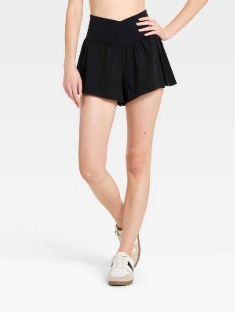 Women's Pleated Side Woven Shorts - JoyLab Black XS